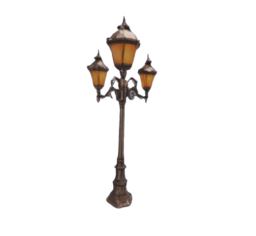 brown street lamp with orange lights